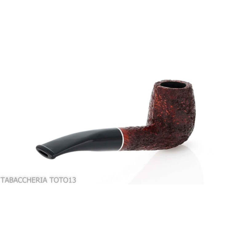 Pipa Brandy semicurva in radica scura rusticata - Pipe Milano