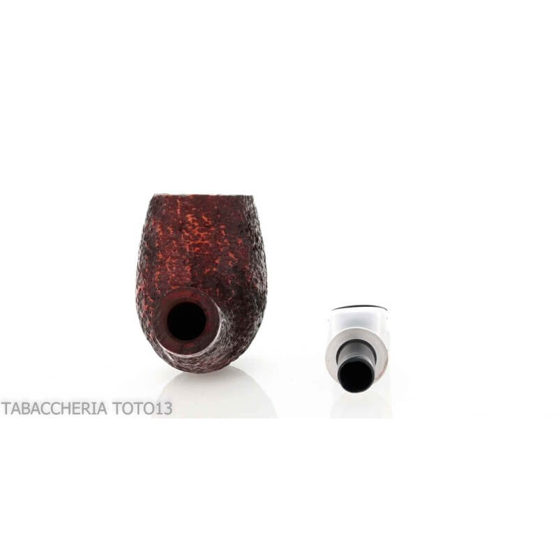 Semi-curved Brandy pipe in dark rusticated briar - Pipe Milano