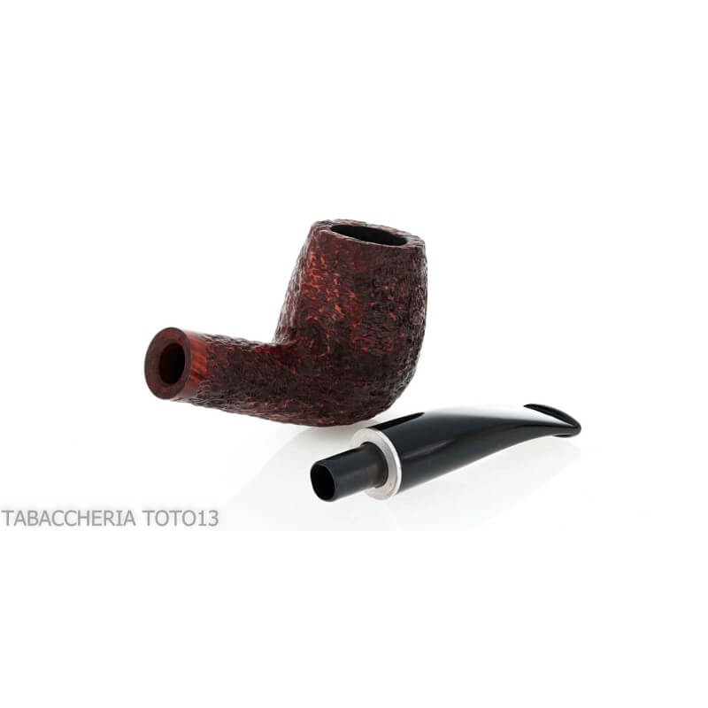 Pipa Brandy semicurva in radica scura rusticata - Pipe Milano