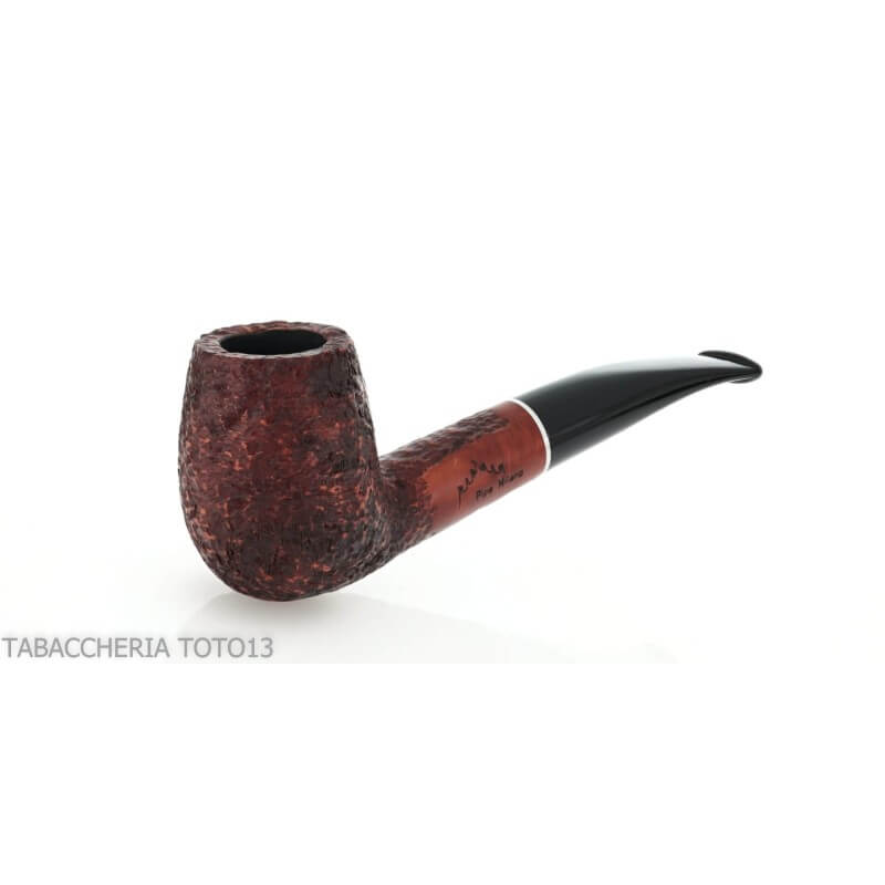 Pipe Brandy semi-courbée en bruyère rustique foncée - Pipe Milano