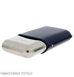 Estuche para cigarros St. Dupont en metal y cuero azul para 3 plazas - Accesorios Del Cigarro