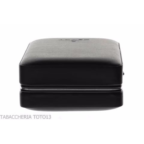 Cedar box covered in black leather for 5 cigars, equipped with cutter - Accessories Cigar
