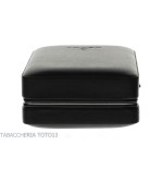 Cedar box covered in black leather for 5 cigars, equipped with cutter - Accessories Cigar