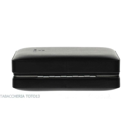 Caja de cedro cubierta en cuero negro para 5 cigarros, equipada con cortador - Accesorios Del Cigarro