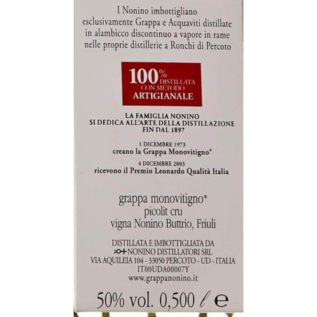 Nonino grappa picolit cru monovitigno Vol.50% Cl.50 - Distillati