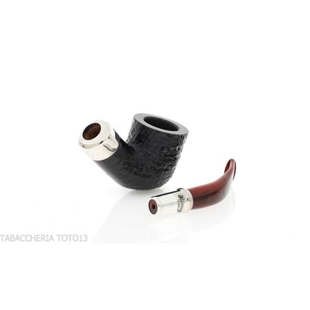 Peterson Newgrange spigot Sandblasted 01 Fishtail Bent Pot - Pipe