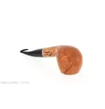 Semi-curved Apple shape pipe in natural shiny briar - Tobacco Pipes - Natural root