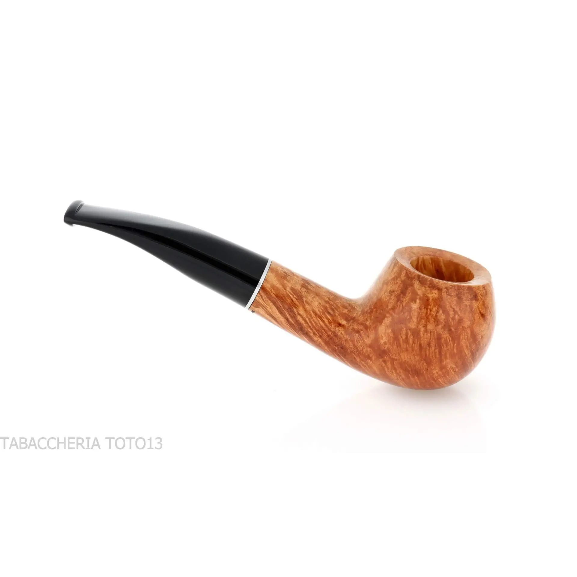 Semi-curved Apple shape pipe in natural shiny briar - Tobacco Pipes - Natural root Semi-curved Apple shape pipe in natural shiny briar - Tobacco Pipes - Natural root