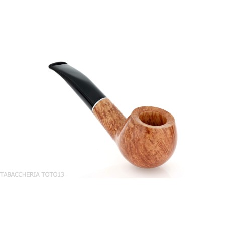Pipa Apple semicurva in radica naturale lucida - Pipe