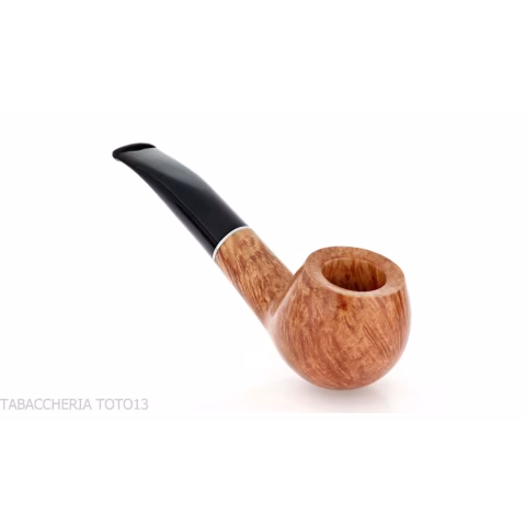 Pipe forme Apple semi-courbée en bruyère naturelle brillante - Pipe Pour le Tabac - Racine naturelle