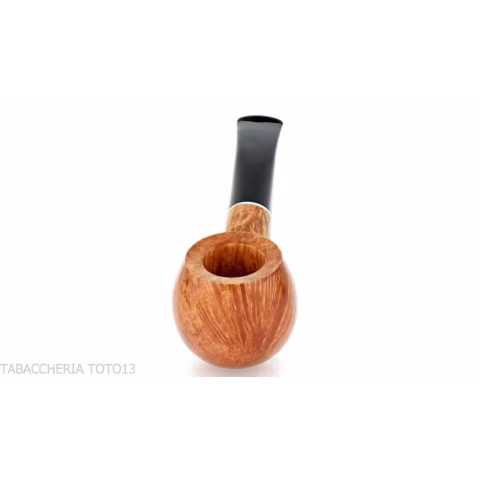 Pipa Apple semicurva in radica naturale lucida - Pipe