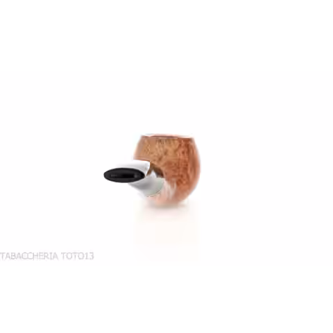 Semi-curved Apple shape pipe in natural shiny briar - Milano pipe - Pipe Milano