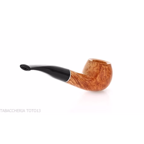 Pipa Apple semicurva in radica naturale lucida - Pipe