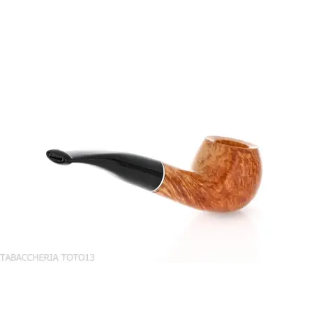 Semi-curved Apple shape pipe in natural shiny briar - Tobacco Pipes - Natural root