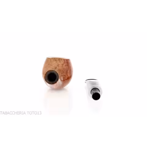 Semi-curved Apple shape pipe in natural shiny briar - Milano pipe - Pipe Milano