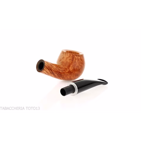 Pipa Apple semicurva in radica naturale lucida - Pipe