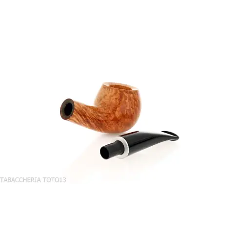 Semi-curved Apple shape pipe in natural shiny briar - Tobacco Pipes - Natural root