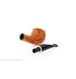 Pipe forme Apple semi-courbée en bruyère naturelle brillante - Pipe Pour le Tabac - Racine naturelle