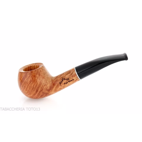 Pipa Apple semicurva in radica naturale lucida - Pipe
