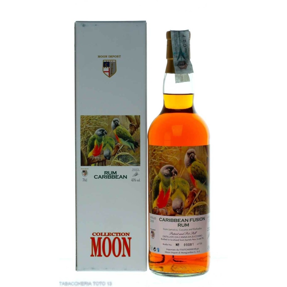 Ron Caribean I Pappagalli Moon Import by Pepi Mongiardino Vol.45% Cl.70 - Licores