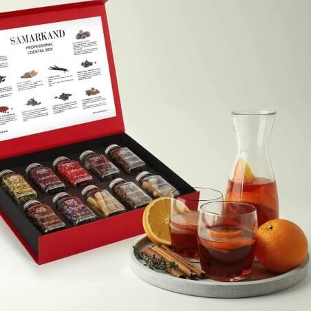 Professional Cocktail Gift Set Premium Spices & Herbs - 495 grams Botanicals & Spices - Accessories For Wine & Spirits And Gl