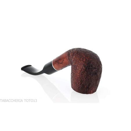 Curved Billiard shaped pipe in rusticated briar - Tobacco Pipes - Natural root