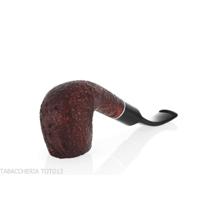 Curved Billiard shaped pipe in rusticated briar - Tobacco Pipes - Natural root