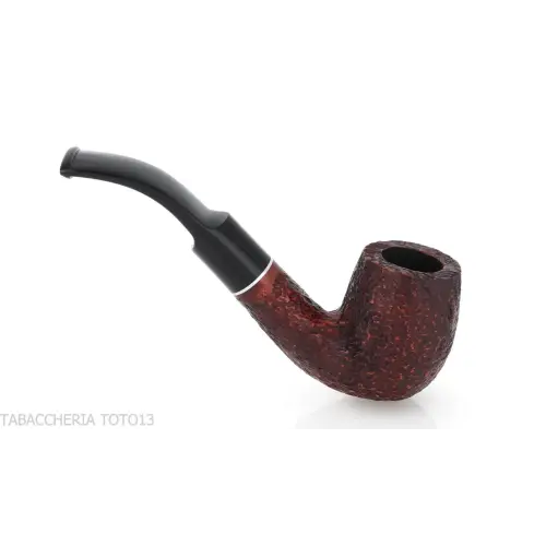 Pipa Billiard curva in radica rusticata - Pipe