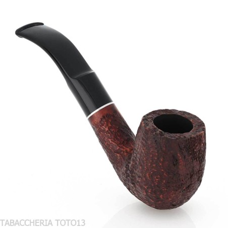 Curved Billiard shaped pipe in rusticated briar - Tobacco Pipes - Natural root
