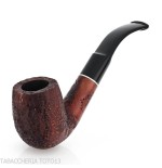 Curved Billiard shaped pipe in rusticated briar - Tobacco Pipes - Natural root