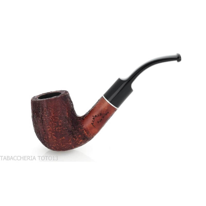 Pipa Billiard curva in radica rusticata - Pipe Milano