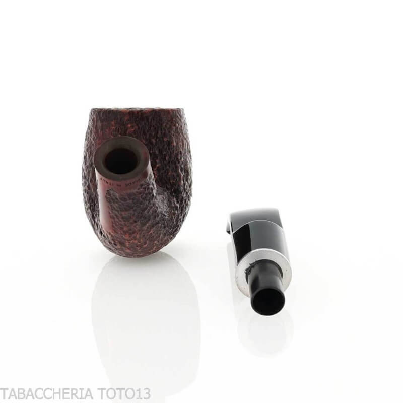 Pipa Billiard curva in radica rusticata - Pipe Milano