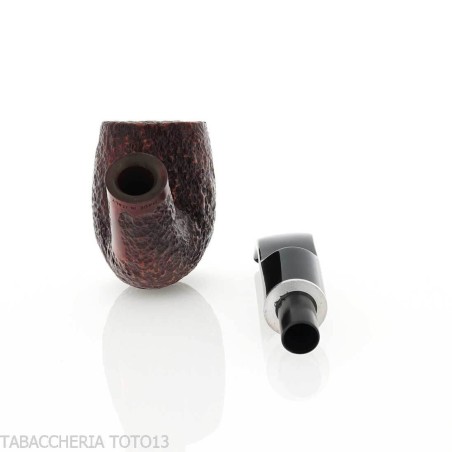 Curved Billiard shaped pipe in rusticated briar - Tobacco Pipes - Natural root