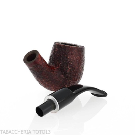 Curved Billiard shaped pipe in rusticated briar - Tobacco Pipes - Natural root