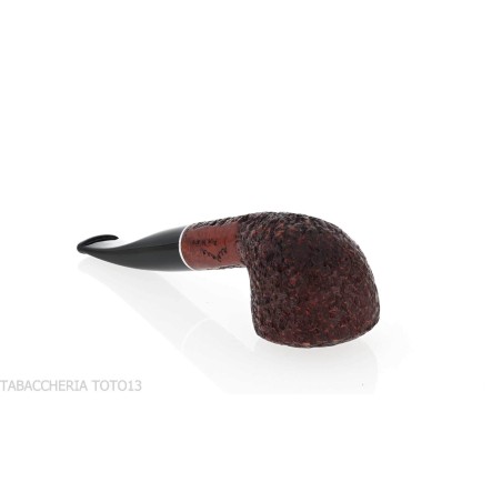 Semi-curved Diplomat shaped pipe in rusticated briar - Tobacco Pipes - Natural root