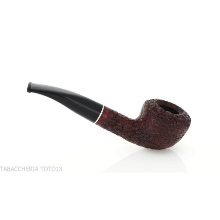 Semi-curved Diplomat shaped pipe in rusticated briar - Tobacco Pipes - Natural root