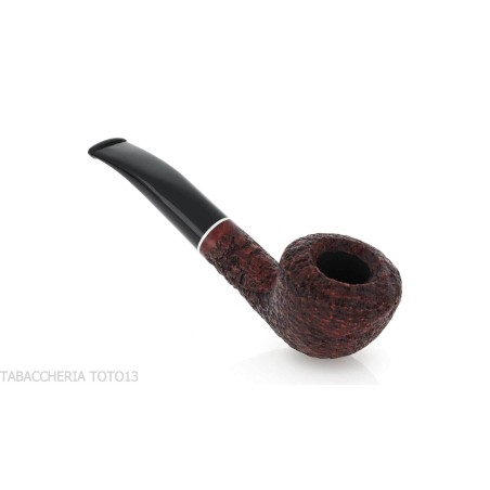 Semi-curved Diplomat shaped pipe in rusticated briar - Tobacco Pipes - Natural root