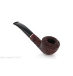 Semi-curved Diplomat shaped pipe in rusticated briar - Tobacco Pipes - Natural root