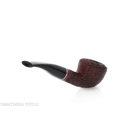 Semi-curved Diplomat shaped pipe in rusticated briar - Tobacco Pipes - Natural root