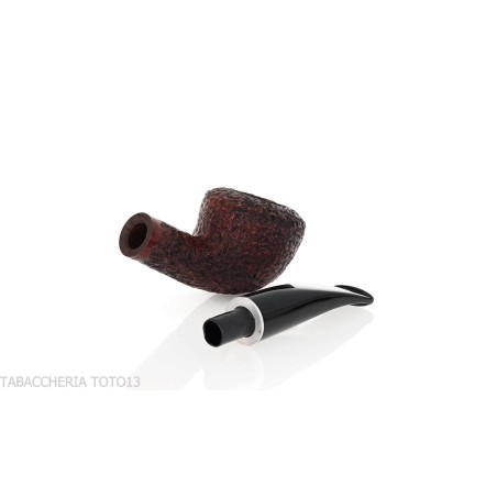 Semi-curved Diplomat shaped pipe in rusticated briar - Tobacco Pipes - Natural root