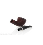 Semi-curved Diplomat shaped pipe in rusticated briar - Tobacco Pipes - Natural root