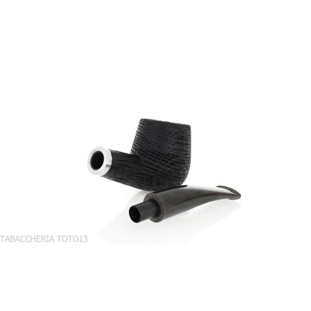 Pipe Oak series, curved Brandy shape made of mortar wood - Tobacco Pipes - Bog oak