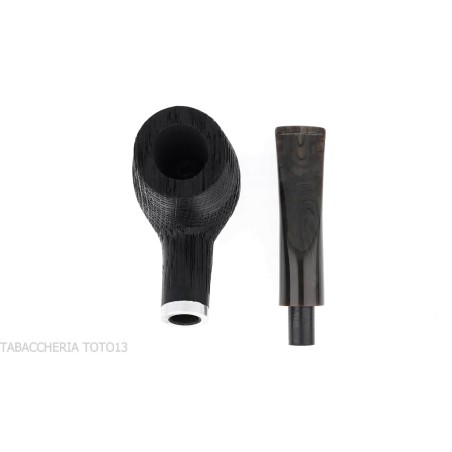 Pipe Oak series, curved Brandy shape made of mortar wood - Tobacco Pipes - Bog oak