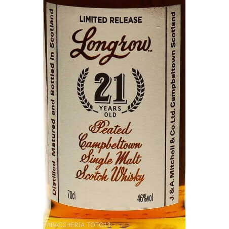 Longrow Peated Single Malt 21 y.o. Limited release Vol.46% Cl.70 Springbank Distillery Whisky Whisky