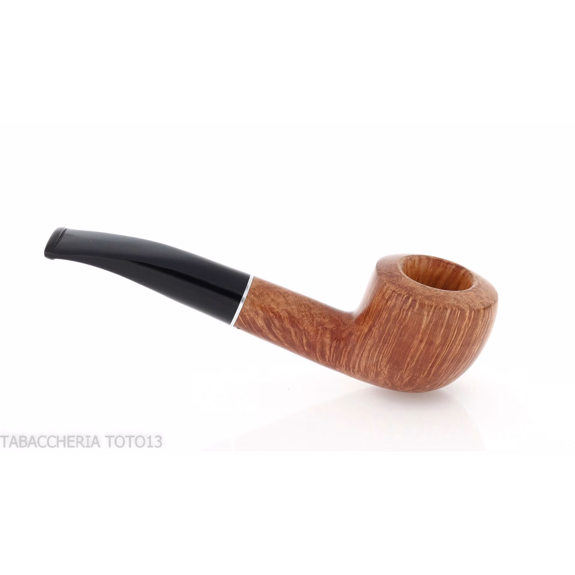 Semi-curved Diplomat-shaped pipe in light briar-Milano pipe