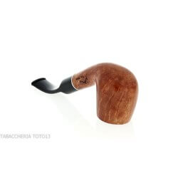Curved Billiard shaped pipe in natural glossy briar with saddle stem