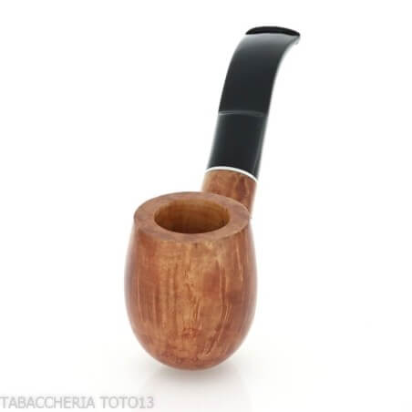 Pipa curvada en forma de billar en brezo natural brillante con vástago de silla de montar Pipe Milano Pipa Milano