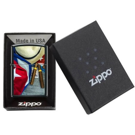 Zippo con bandera de Cuba y puros Zippo Encendedores Zippo