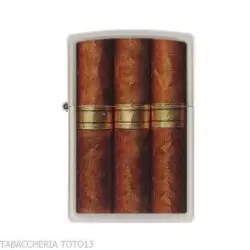 Briquet cigare Colibrì Maui acier brossé avec cigares coupeurs