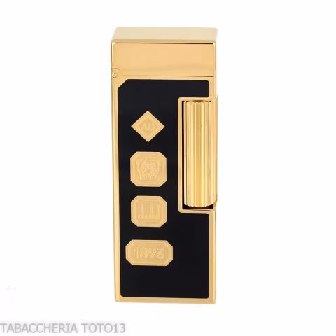 Dunhill Rollagas leichter schwarzer Lack und goldene Markierungen - Feuerzeuge